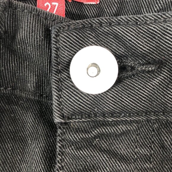 Staud Jeans Womens 27 Black Denim Contrast White Pockets Designer Tapered USA - Picture 10 of 16